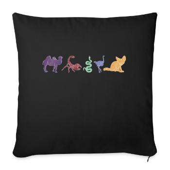 Boho Line Art Design, Series "Desert" - Sofa pillowcase 17,3'' x 17,3'' (45 x 45 cm) - black - Front