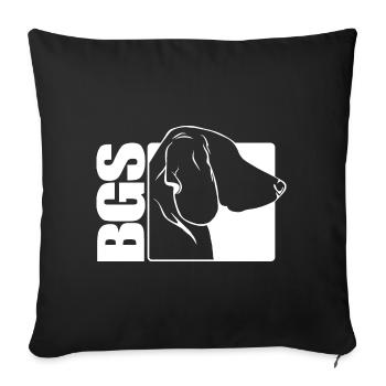 BGS Bavarian Mountain Hound Profil Chiens - Housse de coussin décorative 45 x 45 cm - noir - Devant
