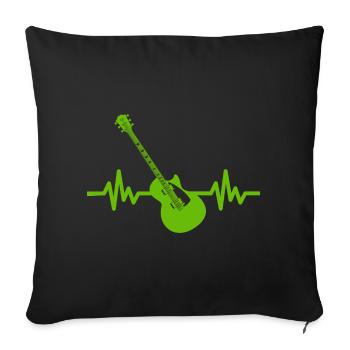 Herzschlag Gitarre - Rock 'n' Roll Punk Band Metal - Sofakissenbezug 45 x 45 cm - Schwarz - Vorne