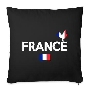 Coq Tricolore Illustration pour Passionnés - Housse de coussin décorative 45 x 45 cm - noir - Devant
