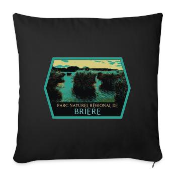 Marais Parc naturel de Brière : Nature Authentique - Housse de coussin décorative 45 x 45 cm - noir - Devant