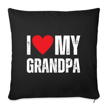 I Love My Grandpa - Sofa pillowcase 17,3'' x 17,3'' (45 x 45 cm) - black - Front