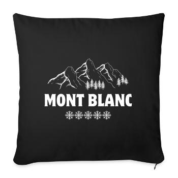 Mont Blanc, ski area, skiing - Sofa pillowcase 17,3'' x 17,3'' (45 x 45 cm) - black - Front