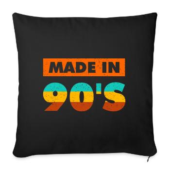 made in 90s - Sofa pillowcase 17,3'' x 17,3'' (45 x 45 cm) - black - Front