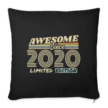 Vintage 2020 Rétro - Cadeau D’anniversaire 2020 - Housse de coussin décorative 45 x 45 cm - noir - Devant