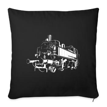 retro locomotive saxon railway illustration train - Sofa pillowcase 17,3'' x 17,3'' (45 x 45 cm) - black - Front