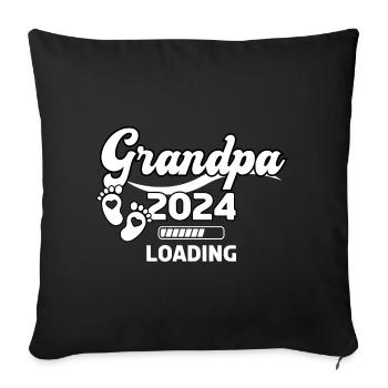 Grand-père 2024 Chargement - Housse de coussin décorative 45 x 45 cm - noir - Devant