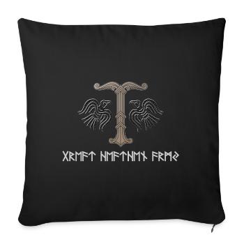 Ordre Odiniste Grande Armée Païenne - Housse de coussin décorative 45 x 45 cm - noir - Devant