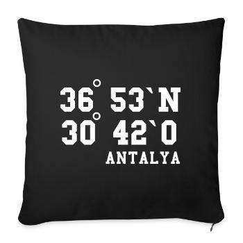 Antalya Coordinates Turkey Holiday Idea - Sofa pillowcase 17,3'' x 17,3'' (45 x 45 cm) - black - Front