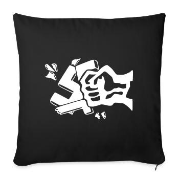 Contre les nazis contre le poing droit - Housse de coussin décorative 45 x 45 cm - noir - Devant