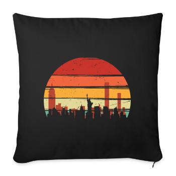 Sonnenuntergang Skyline Echo - Sofakissenbezug 45 x 45 cm - Schwarz - Vorne