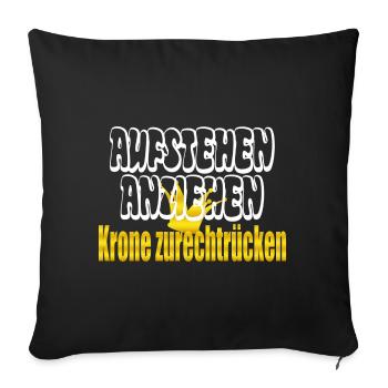 Se lever, s’habiller, ajuster la couronne - Housse de coussin décorative 45 x 45 cm - noir - Devant