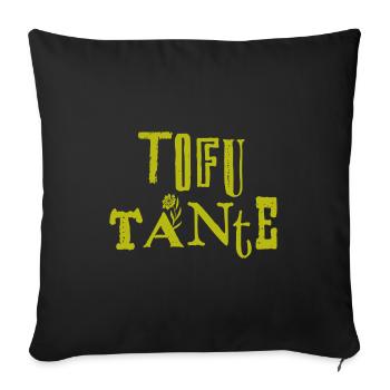 Tofu Tante 2 - Sofakissenbezug 45 x 45 cm - Schwarz - Vorne