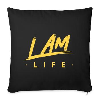 I am life zen motivation - Housse de coussin décorative 45 x 45 cm - noir - Devant