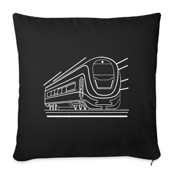 Train Comic Look - Sofa pillowcase 17,3'' x 17,3'' (45 x 45 cm) - black - Front