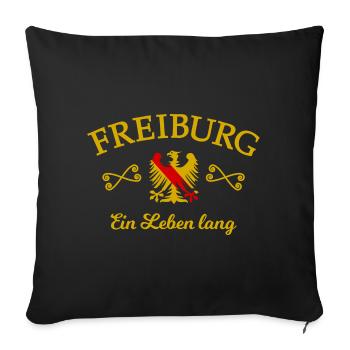 Unterstützer aus Freiburg - Sofakissenbezug 45 x 45 cm - Schwarz - Vorne