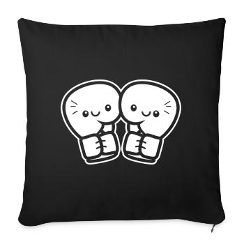 Lustige Boxhandschuhe - Sofakissenbezug 45 x 45 cm - Schwarz - Vorne