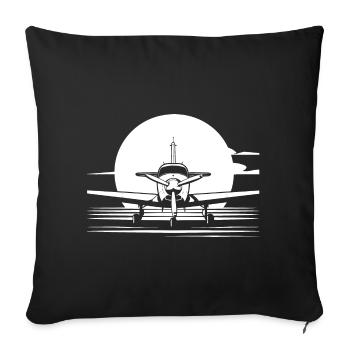 Airplane Sketch - Sofa pillowcase 17,3'' x 17,3'' (45 x 45 cm) - black - Front