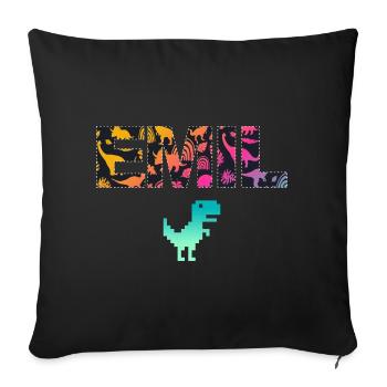 EMIL - Beautiful boy name with dinosaur - Sofa pillowcase 17,3'' x 17,3'' (45 x 45 cm) - black - Front