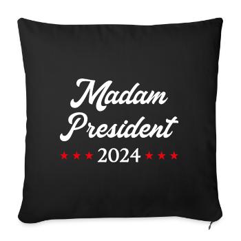 Madam President 2024 I - Kamala Harris - Sofa pillowcase 17,3'' x 17,3'' (45 x 45 cm) - black - Front