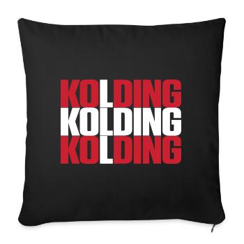 Kolding Denmark Flag - Sofa pillowcase 17,3'' x 17,3'' (45 x 45 cm) - black - Front