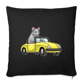 Rat Car - Sofa pillowcase 17,3'' x 17,3'' (45 x 45 cm) - black - Front
