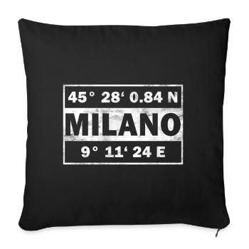 Milano Coordonnées Italie Milan - Housse de coussin décorative 45 x 45 cm - noir - Devant
