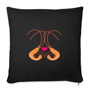 Les crevettes amoureuses - Housse de coussin décorative 45 x 45 cm - noir - Devant