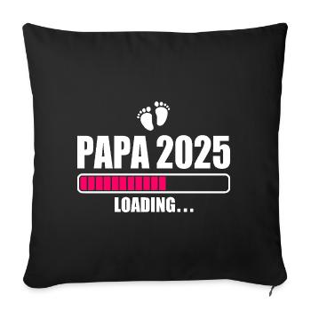 Papa 2025 - Housse de coussin décorative 45 x 45 cm - noir - Devant
