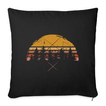 Retro Forest Design – Vintage Nature & Adventure - Sofa pillowcase 17,3'' x 17,3'' (45 x 45 cm) - black - Front