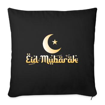Eid Mubarak - Sofa pillowcase 17,3'' x 17,3'' (45 x 45 cm) - black - Front