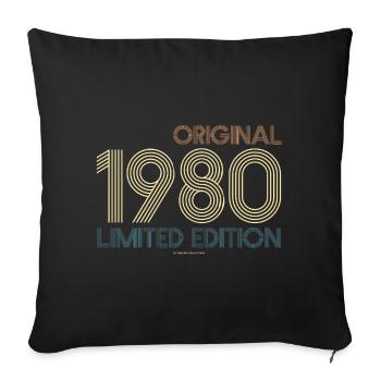 Vintage Limited Edition 1980's Birthday - Sofa pillowcase 17,3'' x 17,3'' (45 x 45 cm) - black - Front