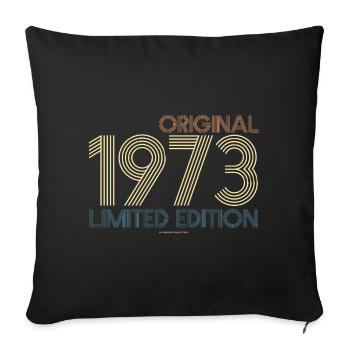 Vintage Limited Edition 1973 Year of Birth - Sofa pillowcase 17,3'' x 17,3'' (45 x 45 cm) - black - Front
