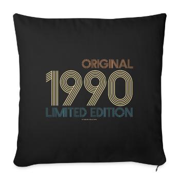 Vintage Limited Edition 1990 Year of Birth - Sofa pillowcase 17,3'' x 17,3'' (45 x 45 cm) - black - Front