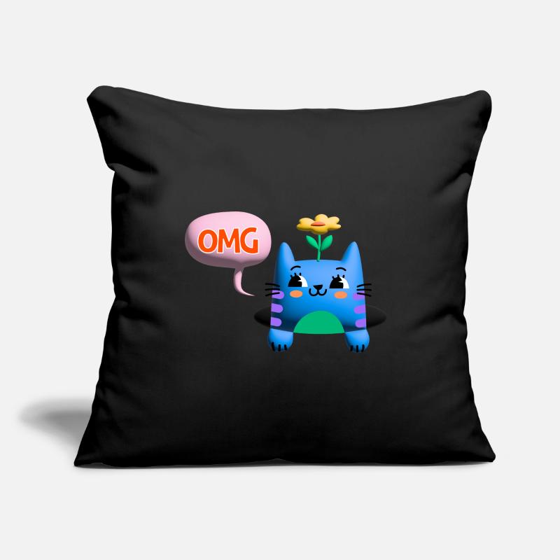 OMG chat mignon bulle 3d Housse de coussin décorative 45 x 45 cm