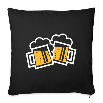 XZwei Originale Bayern (2 / NEG) - Sofakissenbezug 45 x 45 cm - Schwarz - Vorne