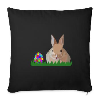 Olli Easter Bunny - Sofa pillowcase 17,3'' x 17,3'' (45 x 45 cm) - black - Front