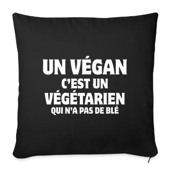 vegan, vegan, vegetarian, food - Sofa pillowcase 17,3'' x 17,3'' (45 x 45 cm) - black - Front