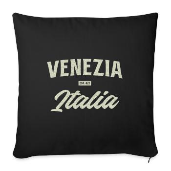 Faute de frappe vintage Venezia Italia - Housse de coussin décorative 45 x 45 cm - noir - Devant