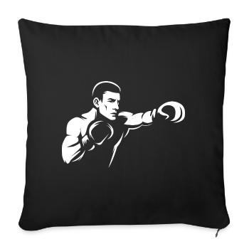 Boxer Punch Illustration - Kampfsport Training - Sofakissenbezug 45 x 45 cm - Schwarz - Vorne