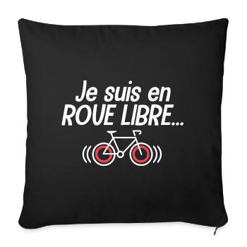 T-shirt Cyclisme Humour Cadeau Vélo Drôle - Housse de coussin décorative 45 x 45 cm - noir - Devant