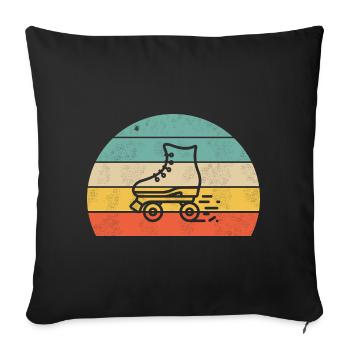 Roller skate Sirt colorful - Sofa pillowcase 17,3'' x 17,3'' (45 x 45 cm) - black - Front