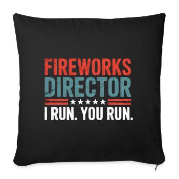 Blagues amusantes du directeur des feux d’artifice 4 juillet - Housse de coussin décorative 45 x 45 cm - noir - Devant