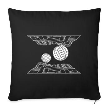 Futuristic Grid Space Spheres Design - Sofa pillowcase 17,3'' x 17,3'' (45 x 45 cm) - black - Front