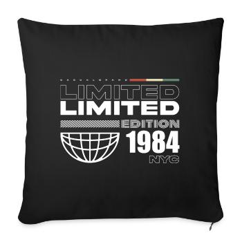 Cadeau d’anniversaire 1984 - Millésime 1984, 41e anniversaire - Housse de coussin décorative 45 x 45 cm - noir - Devant