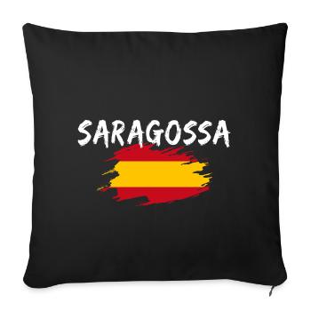 Saragosse, Espagne - Housse de coussin décorative 45 x 45 cm - noir - Devant