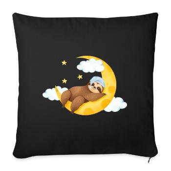 Sloth on the Moon - Sofa pillowcase 17,3'' x 17,3'' (45 x 45 cm) - black - Front