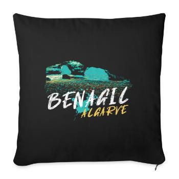 Benagil Cave in the Algarve, Portugal - Sofa pillowcase 17,3'' x 17,3'' (45 x 45 cm) - black - Front
