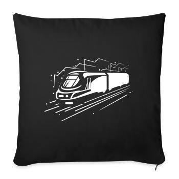 Cartoon Train - Sofa pillowcase 17,3'' x 17,3'' (45 x 45 cm) - black - Front