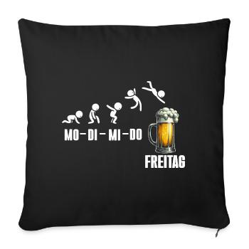 Vendredi week-end Amateurs de bière Buveurs de bière - Housse de coussin décorative 45 x 45 cm - noir - Devant